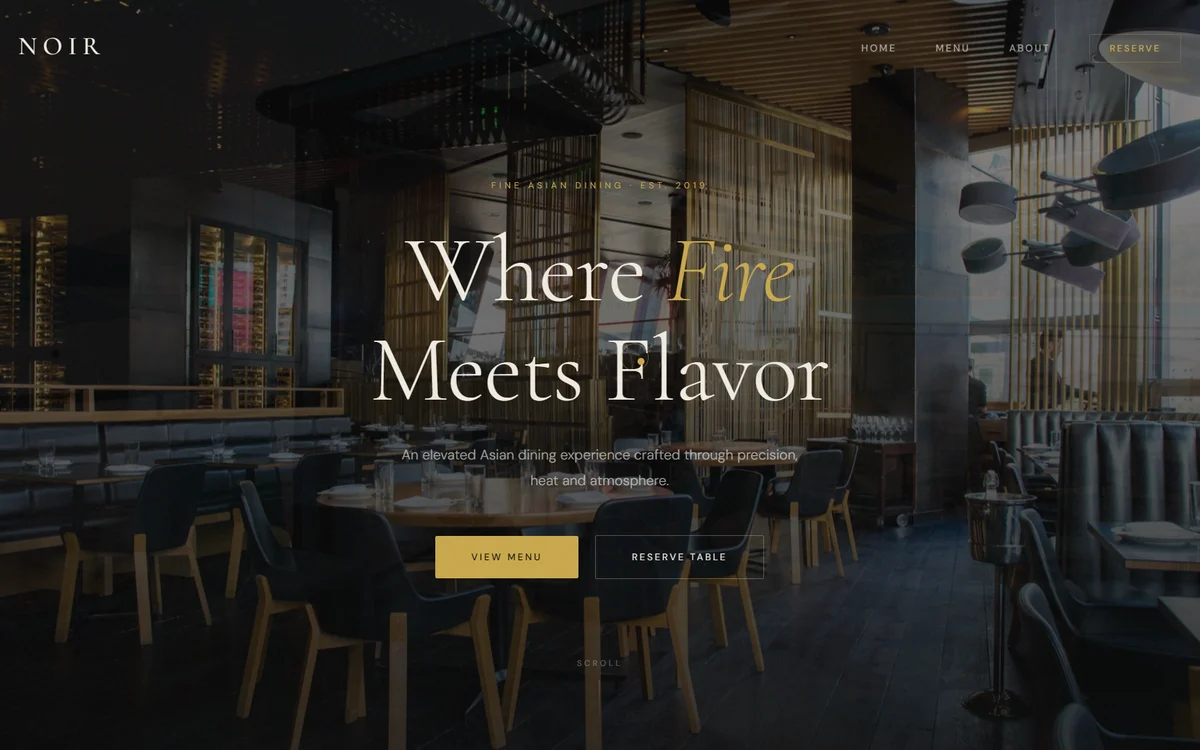 NOIR — Luxury restaurant website